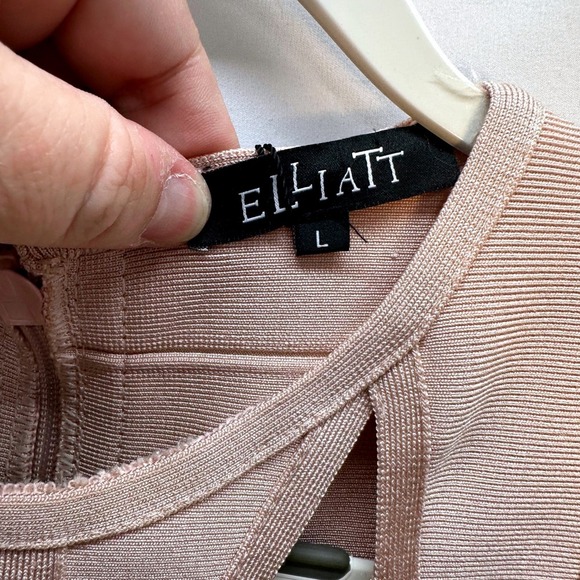 ELLIATT x Revolve Hera Dress Blush Pink Cutout Bandage Bodycon Flare Size L New - Picture 7 of 11